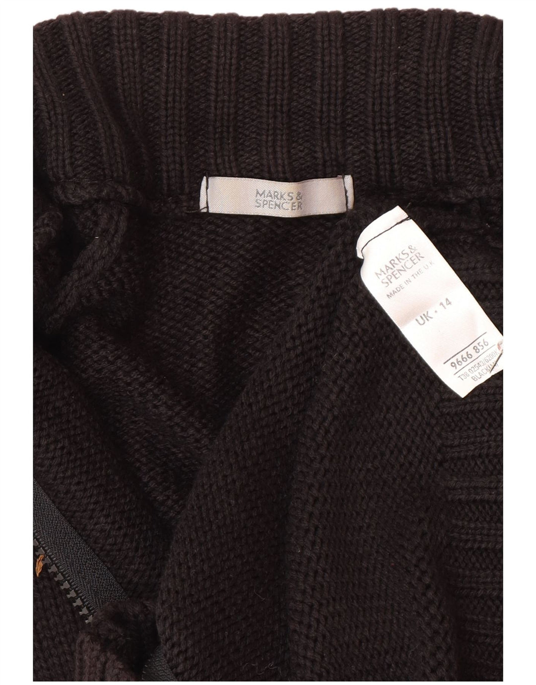 Pulover cardigan pentru femei Marks & Spencer UK 14 Medium Black Acrylic