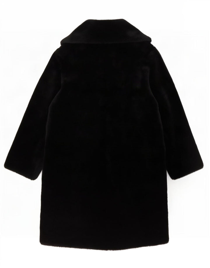 Pardesiu vintage pentru femei din velur UK 14 mare, negru, acrilic