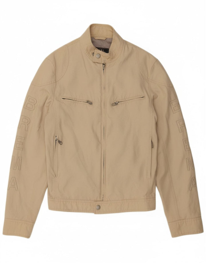 BREMA Mens Graphic Bomber Jacket IT 48 Medium Beige Vintage Brema and Second-Hand Brema from Messina Hembry 