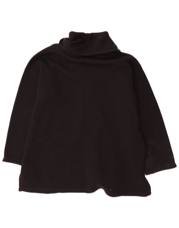 Pulover cardigan supradimensionat vintage pentru femei UK 14 Lână neagră medie