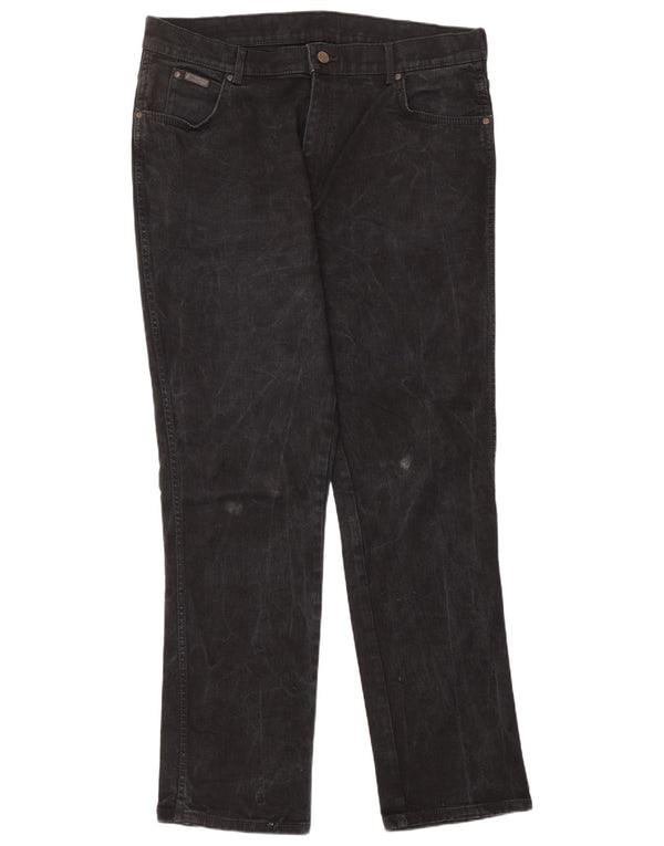 WRANGLER Blugi drepte pentru bărbați Texas Stretch W38 L34 bumbac negru