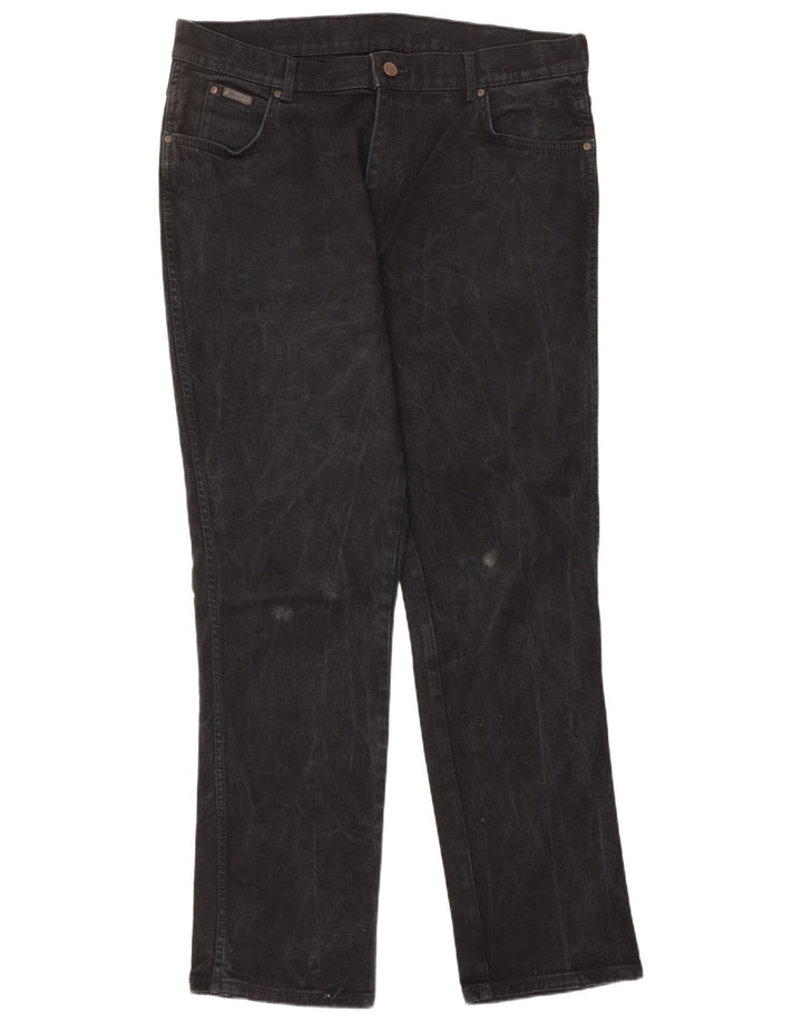 WRANGLER Blugi drepte pentru bărbați Texas Stretch W38 L34 bumbac negru