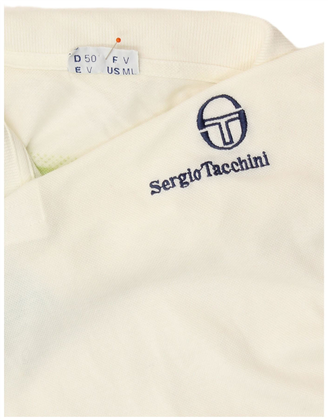 SERGIO TACCHINI Tricou Polo pentru bărbați IT 50 Bumbac cu dungi albe medii