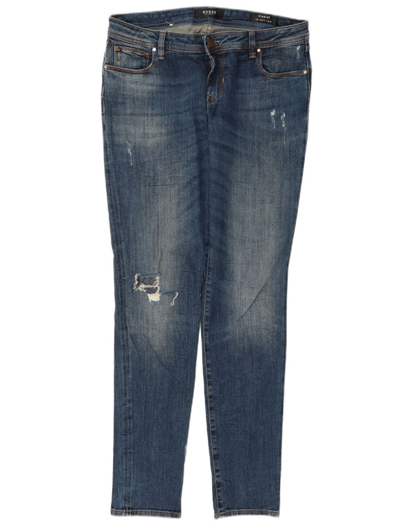 Blugi Guess Starlet Distressed Low Skinny W30 L32 Bumbac albastru