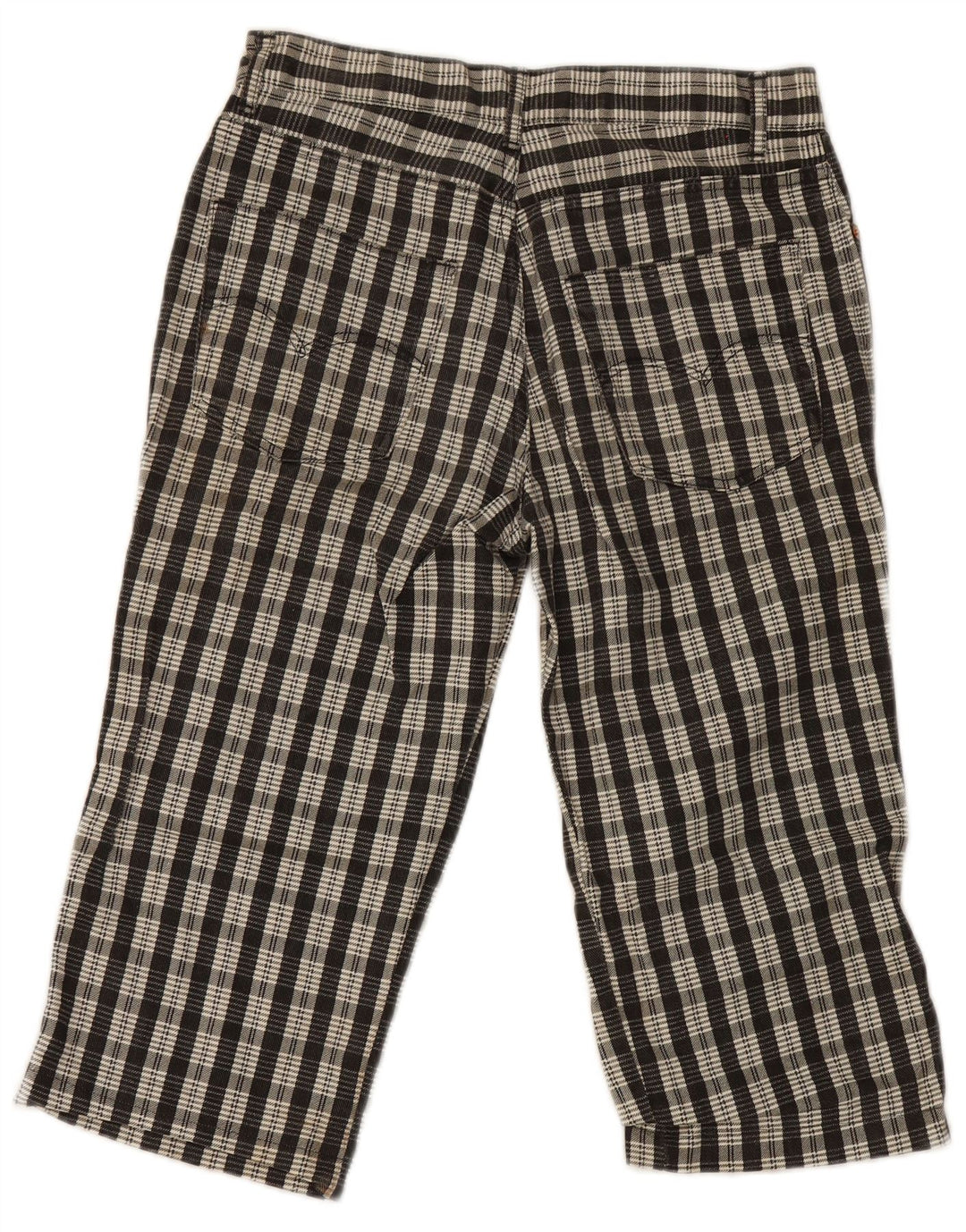 Pantaloni Capri pentru femei Pit Stop W32 L19, bumbac cu check negru
