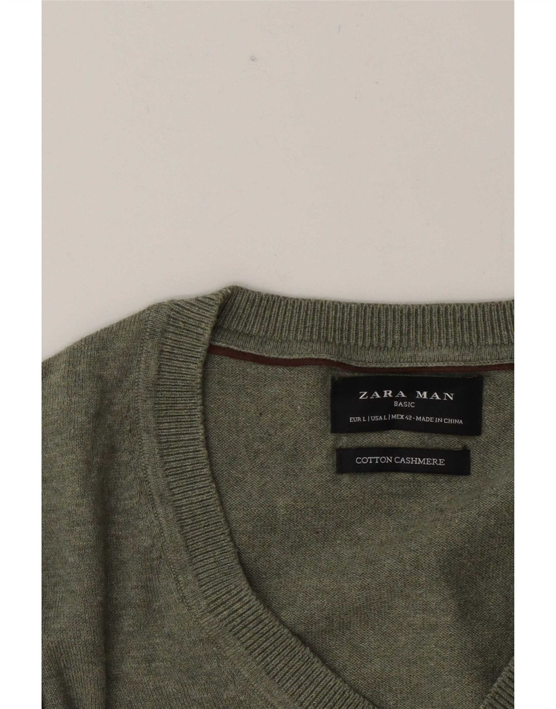 Pulover cu decolteu în V Zara pentru bărbați, verde mare