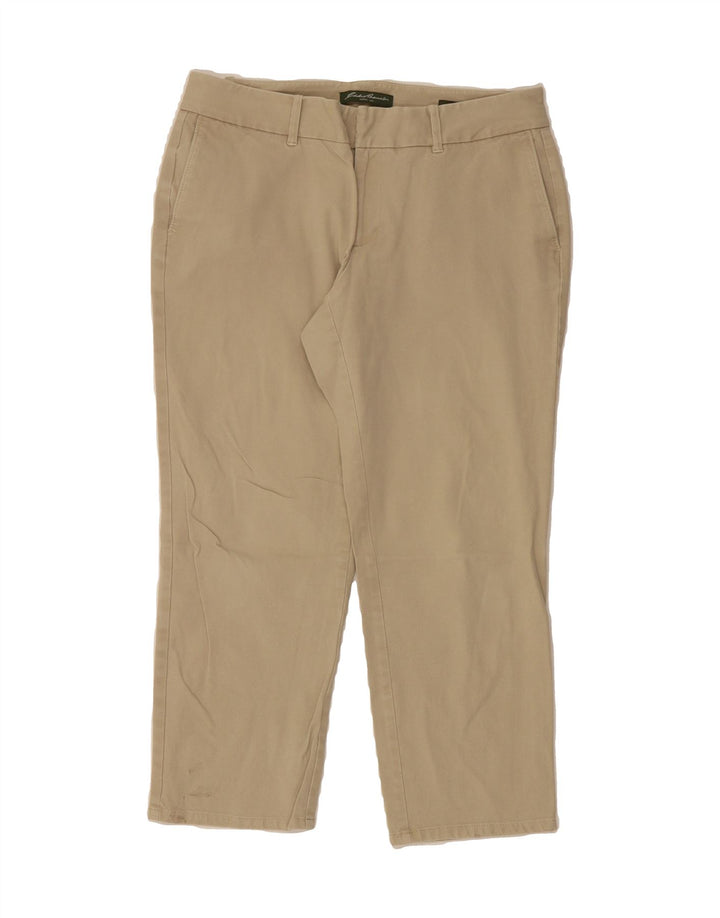 EDDIE BAUER Womens Straight Cropped Trousers US 8 Medium W34 L23 Beige Vintage Eddie Bauer and Second-Hand Eddie Bauer from Messina Hembry 