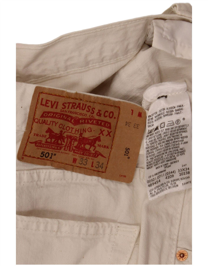 Pantaloni scurți Levi's 501 Denim W33 Bumbac alb mediu