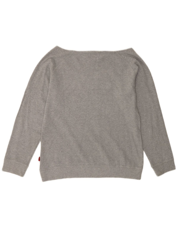 Pulover cu grafic pentru femei Kappa, UK 18 XL, gri din bumbac cu inimă