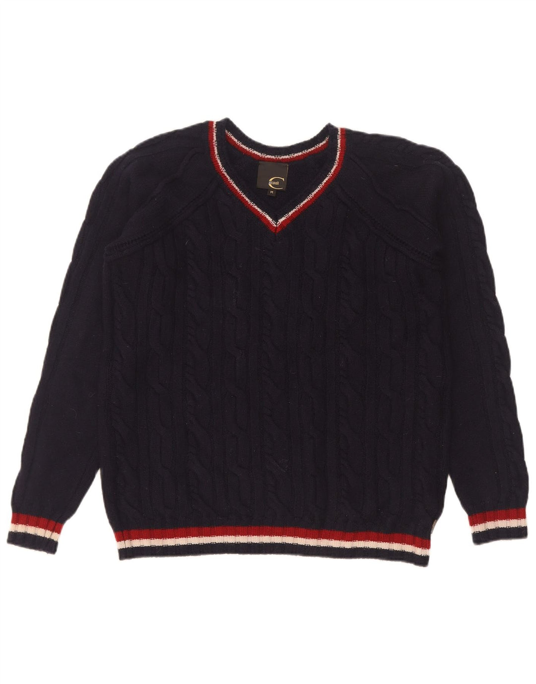 Just Cavalli Pulover cu decolteu în V pentru femei UK 14 Medium Bleumarin