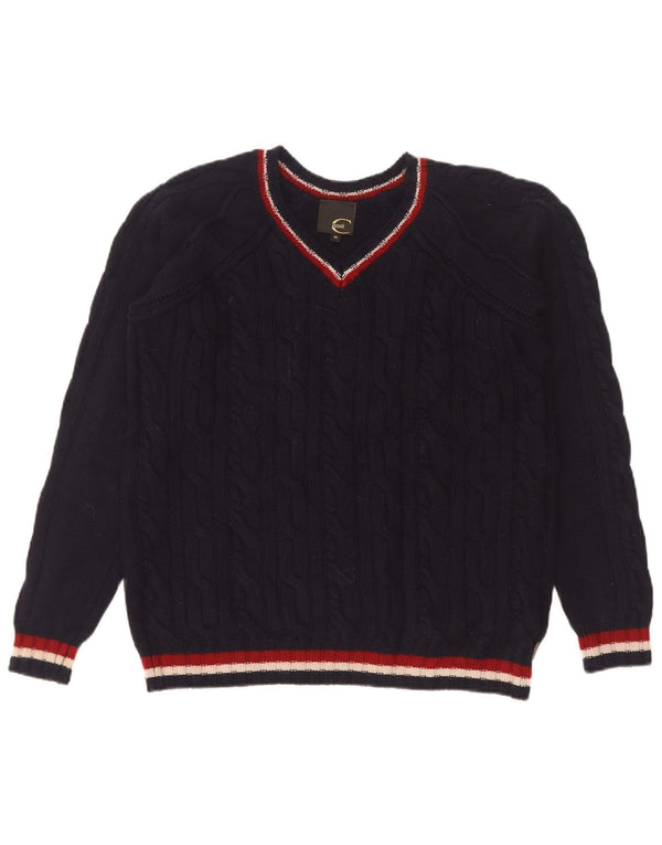 Just Cavalli Pulover cu decolteu în V pentru femei UK 14 Medium Bleumarin