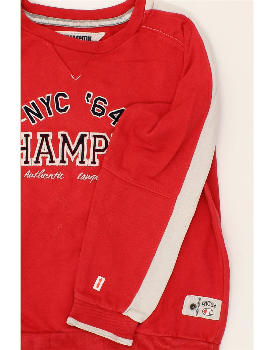 CHAMPION Boys Graphic Sweatshirt Jumper 9-10 Years Medium  Red Cotton Vintage Champion and Second-Hand Champion from Messina Hembry 