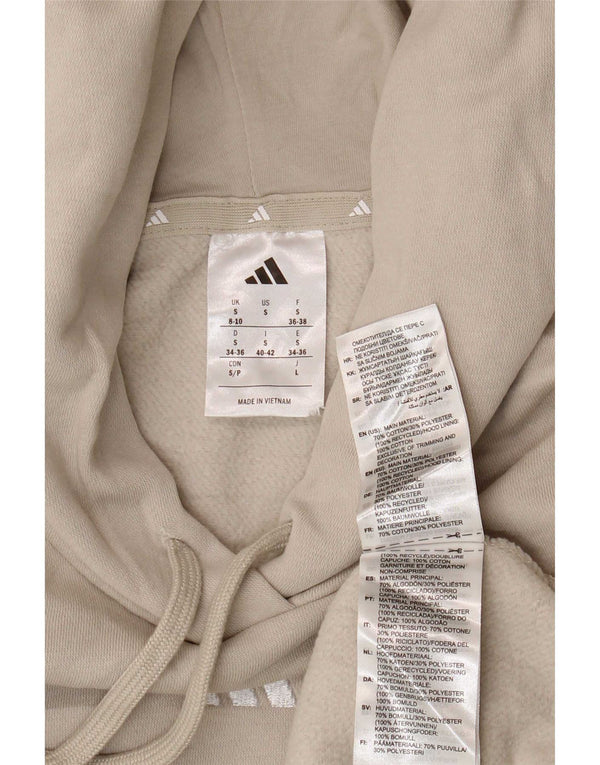 Pulover supradimensionat pentru femei Adidas UK 8/10, bumbac, bej mic