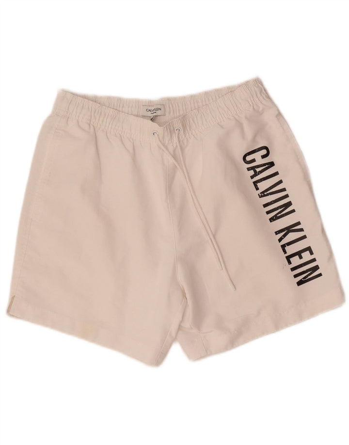 Pantaloni scurți de înot Calvin Klein pentru bărbați, alb, mici