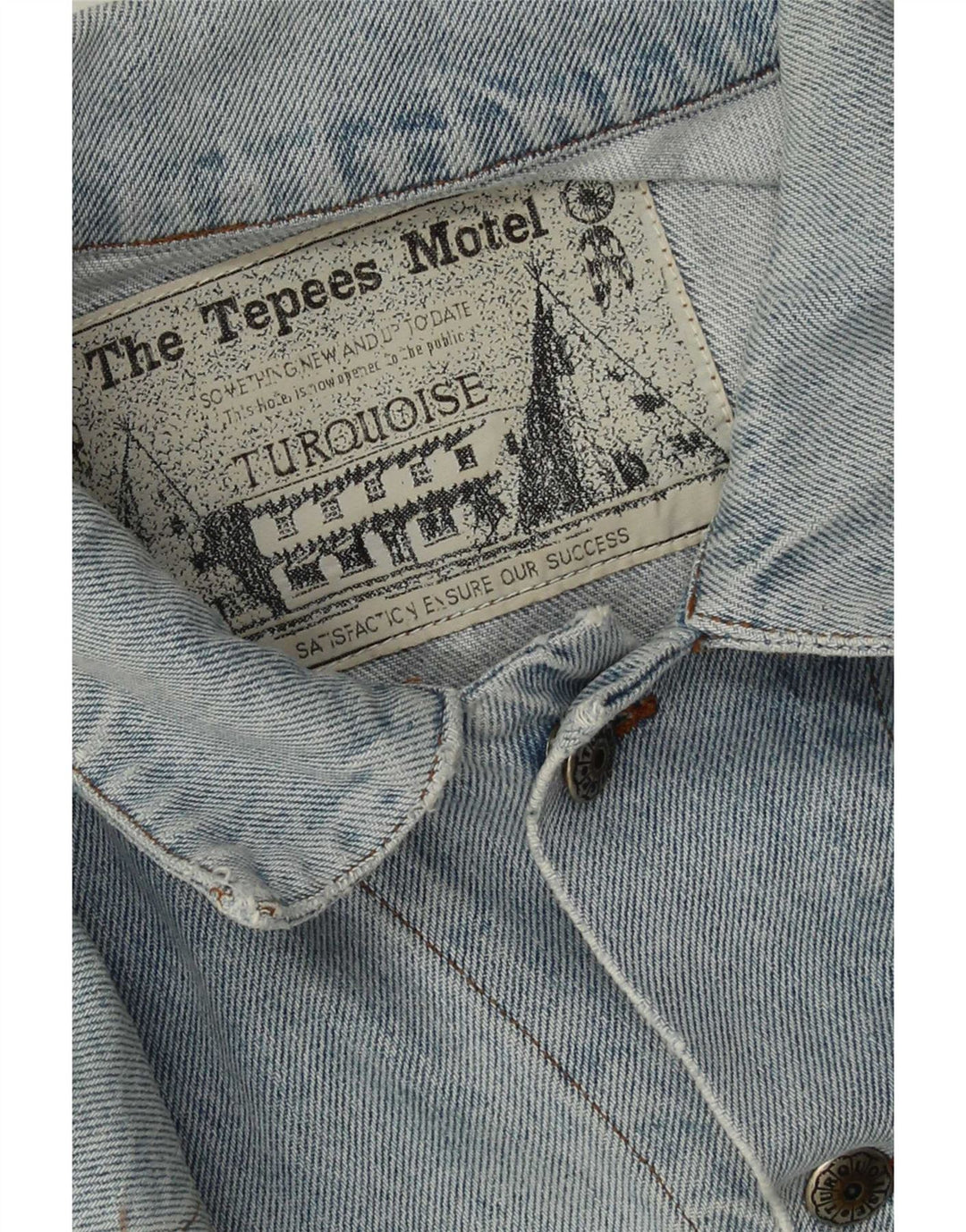 Jachetă vintage pentru bărbați din denim învechit UK 40 mare, albastru, bumbac