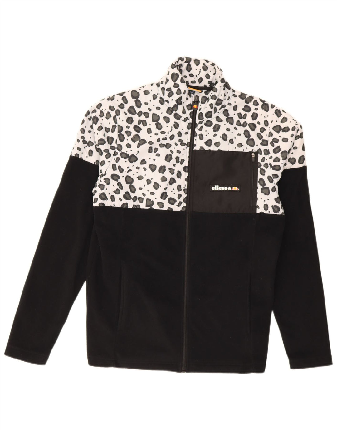 Jachetă polară pentru bărbați Ellesse UK 36 Poliester cu imprimeu animal mic, negru