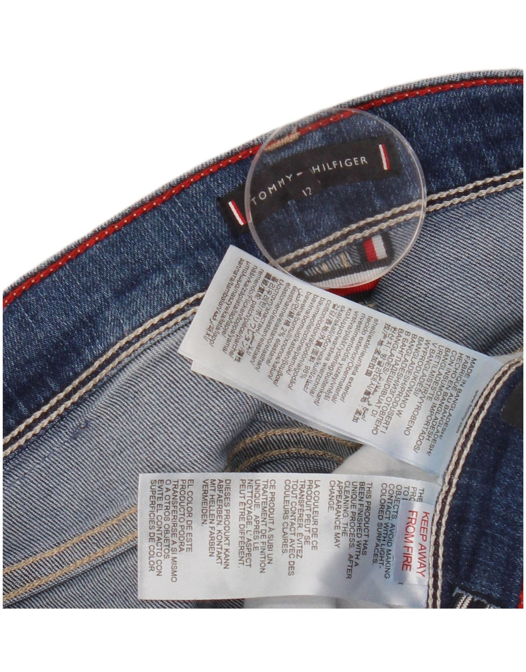 TOMMY HILFIGER Blugi slim pentru fete 11-12 ani W26 L26 albastru bumbac