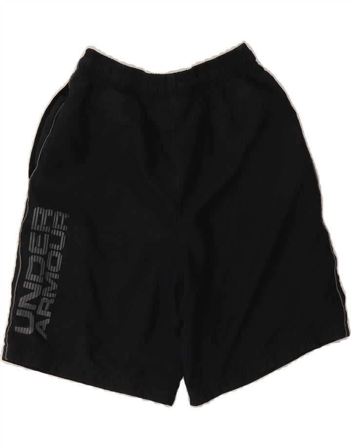 UNDER ARMOUR Boys Graphic Sport Shorts 11-12 Years Large  Black Polyester Vintage Under Armour and Second-Hand Under Armour from Messina Hembry 