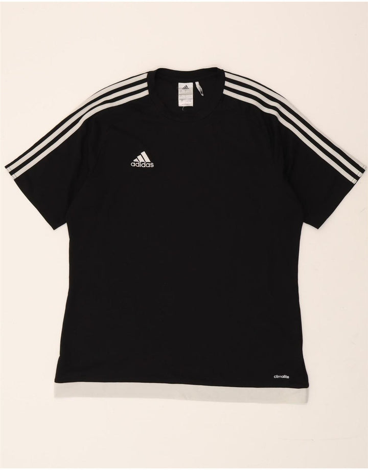 Tricou ADIDAS Climalite pentru bărbați Top mare, negru, poliester color bloc