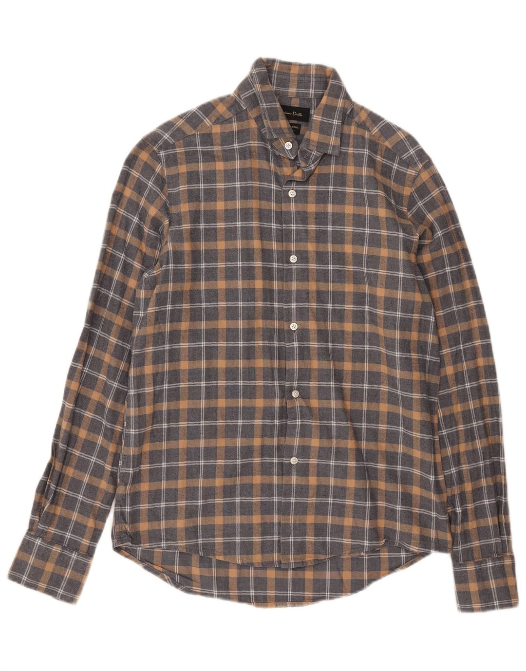 Cămașă de flanel pentru bărbați Massimo Dutti, cu carouri mici, gri