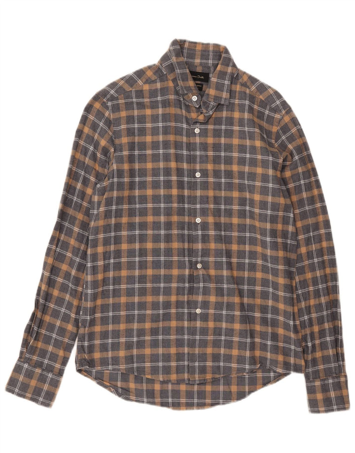 Cămașă de flanel pentru bărbați Massimo Dutti, cu carouri mici, gri