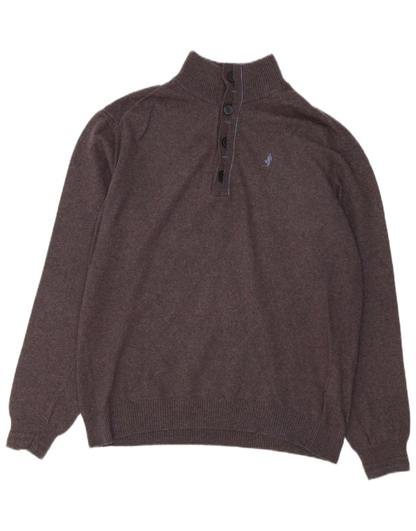 MARLBORO CLASSICS Pulover pentru femei cu gât cu nasturi, UK 18 XL, raion gri