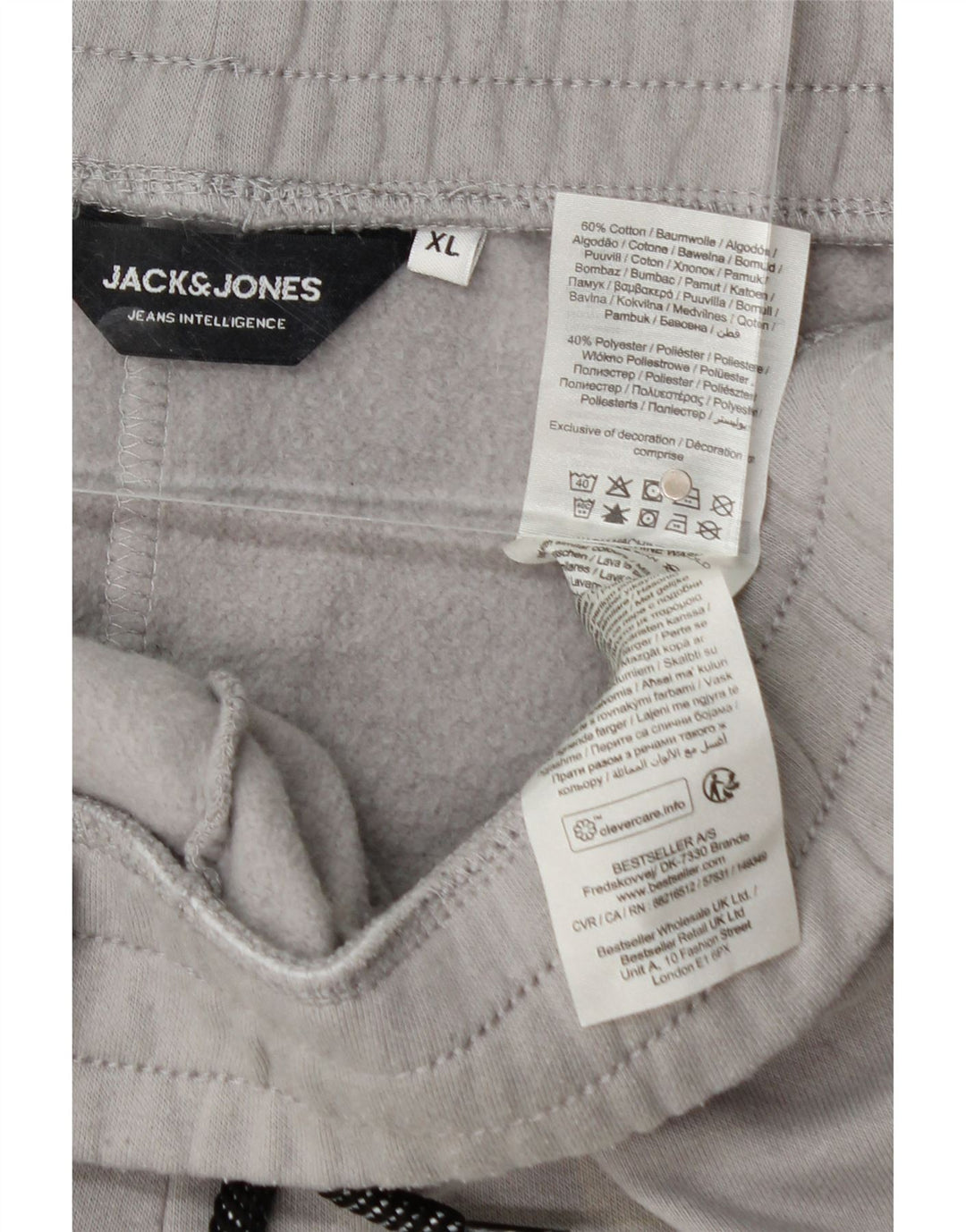 JACK & JONES Mens Sport Shorts XL  Grey Cotton Vintage Jack & Jones and Second-Hand Jack & Jones from Messina Hembry 
