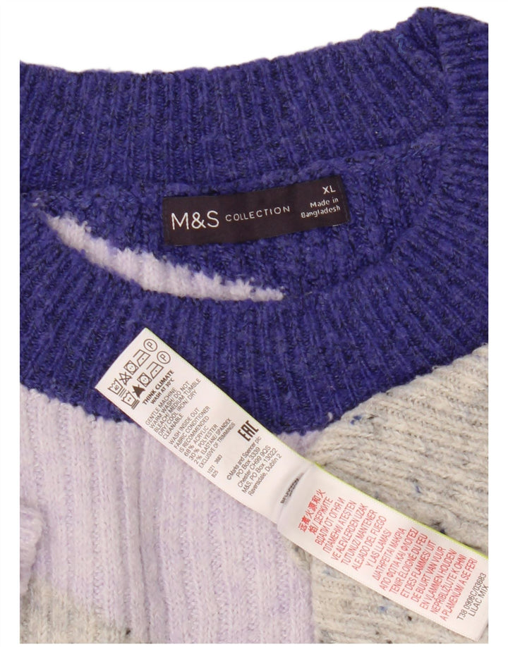 Pulover pentru femei Marks & Spencer cu decolteu triplu, UK 18 XL, multicolor