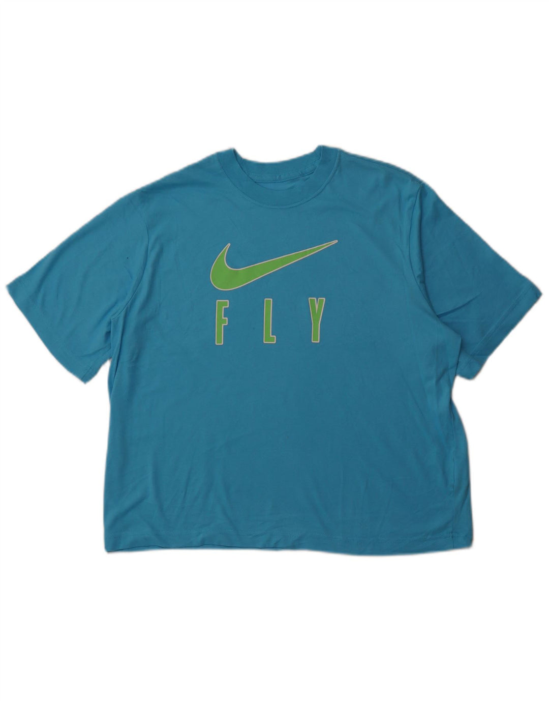 Tricou grafic NIKE pentru femei, cu croiala lentă, UK 14, bumbac albastru mediu