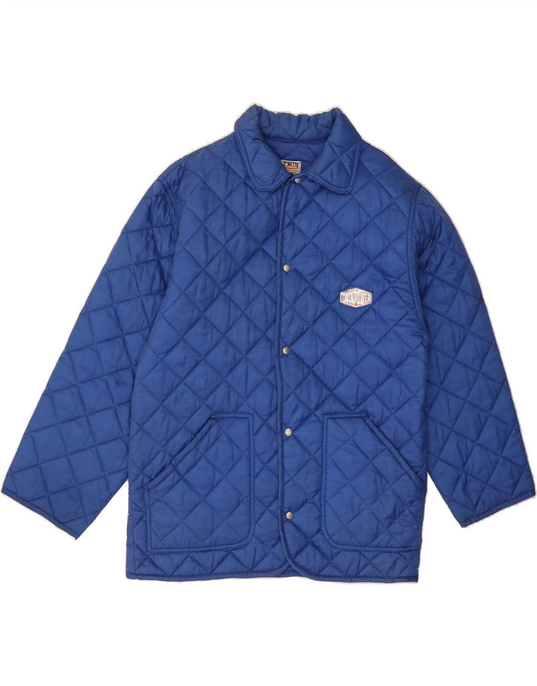 VINTAGE Boys Quilted Jacket 15-16 Years 2XL Blue Nylon Vintage Vintage and Second-Hand Vintage from Messina Hembry 