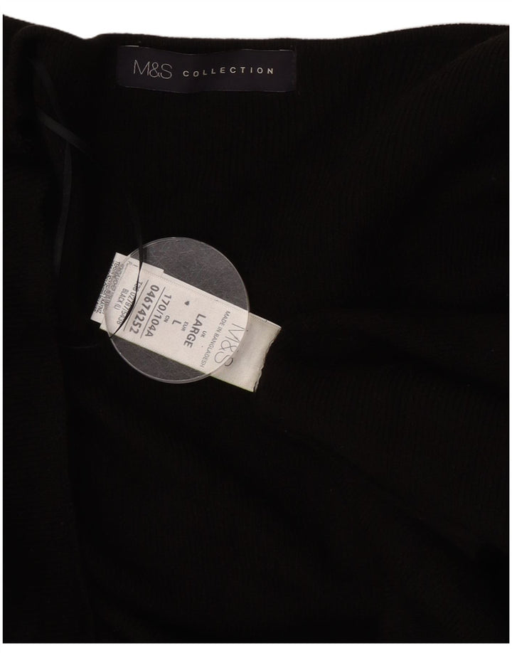 Pulover cardigan deschis pentru femei Marks & Spencer UK 16, mare, negru, acrilic
