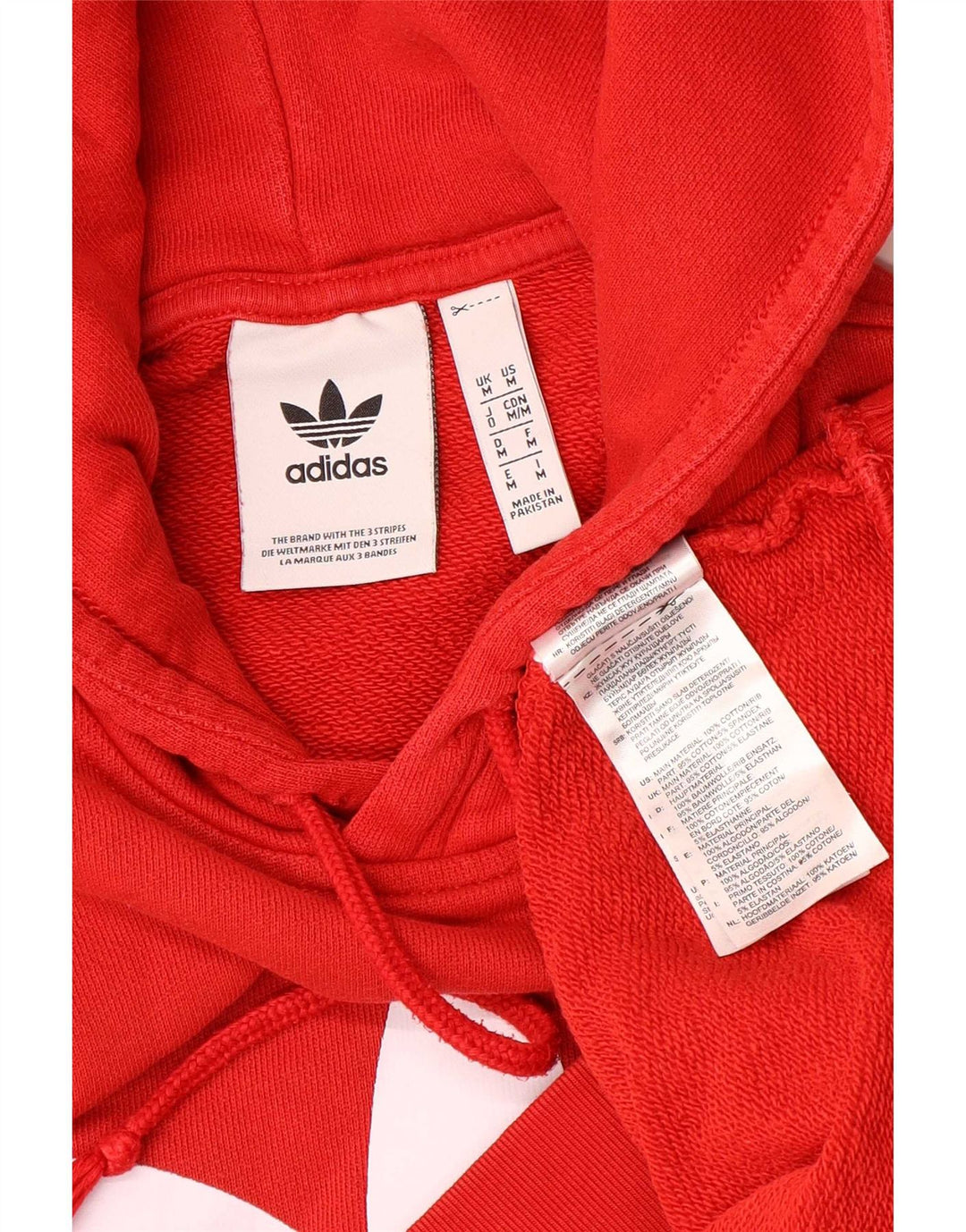 Pulover cu glugă cu grafic pentru bărbați Adidas, bumbac roșu mediu