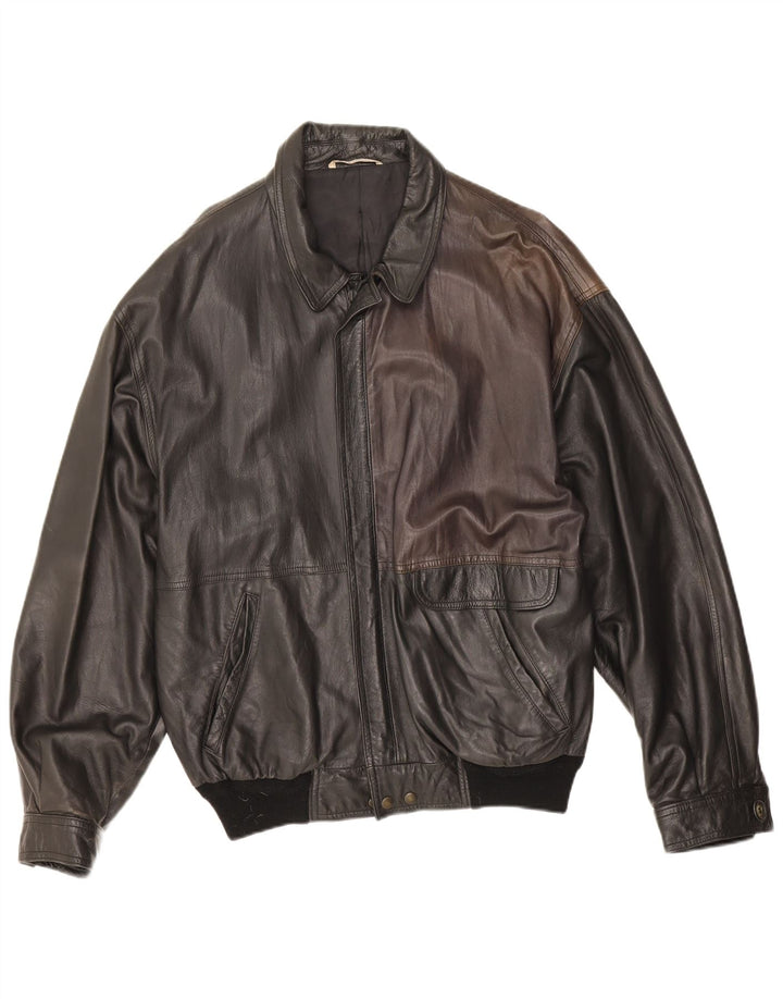 Jachetă de piele vintage pentru bărbați UK 40 Large Black