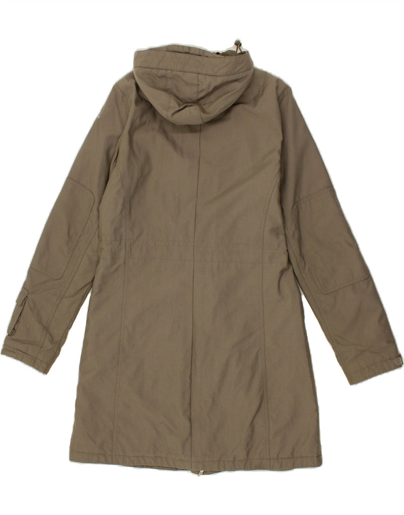 ADIDAS Womens Hooded Windbreaker Coat UK 12 Medium Khaki Polyamide Vintage Adidas and Second-Hand Adidas from Messina Hembry 