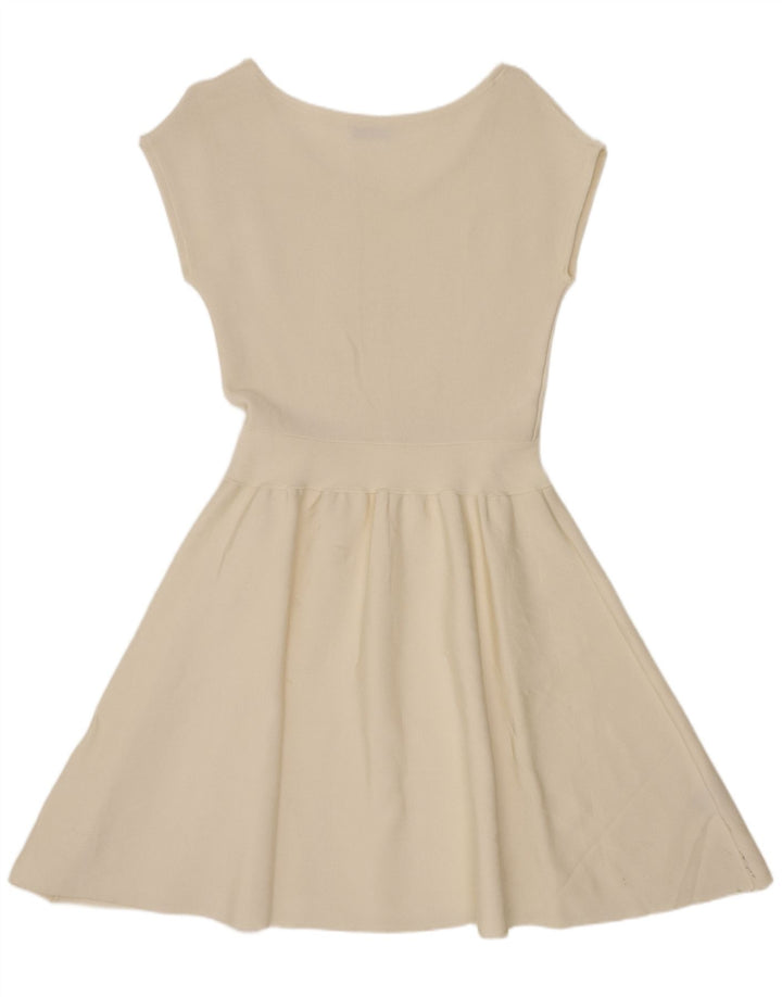 Rochie A-Line Vintage pentru femei UK 10 Small White Viscose