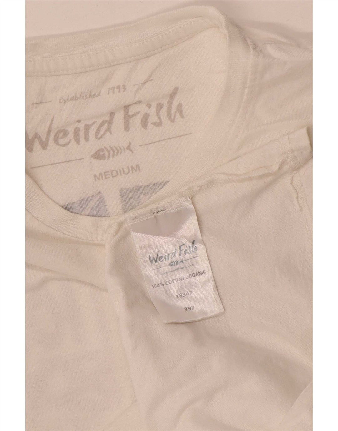 Tricou grafic pentru bărbați Weird Fish Top Medium White Bumbac