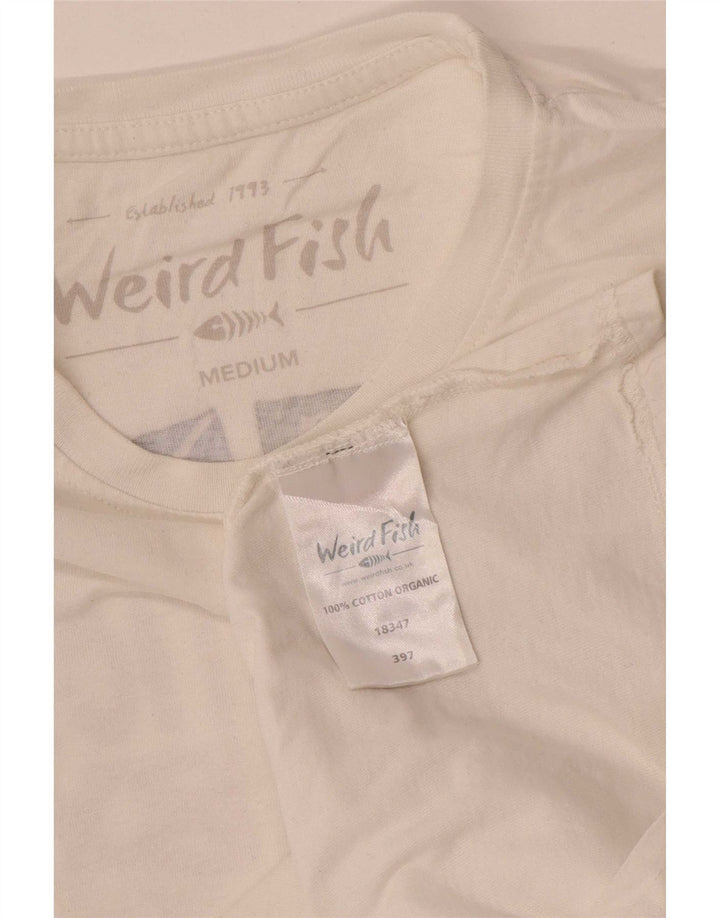 Tricou grafic pentru bărbați Weird Fish Top Medium White Bumbac