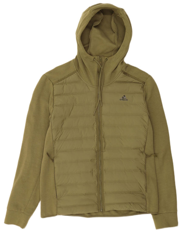 Pulover Adidas pentru bărbați, cu fermoar, poliester, mare, verde