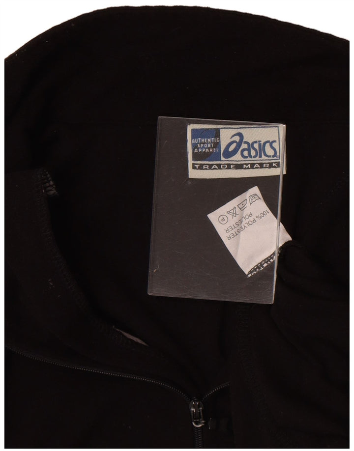 Top de trening Asics pentru bărbați, cu fermoar și gât, poliester negru