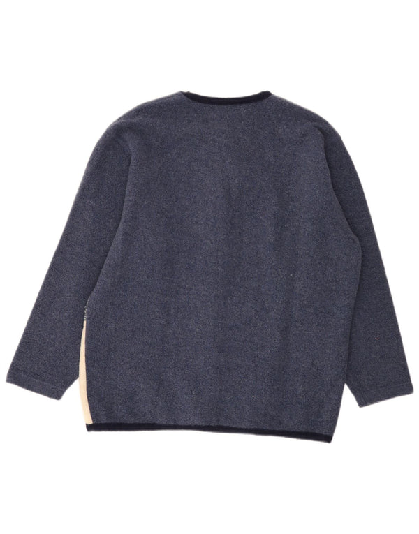 Pulover cardigan grafic Campagnolo pentru femei Marea Britanie 18 XL Bleumarin Colorblock
