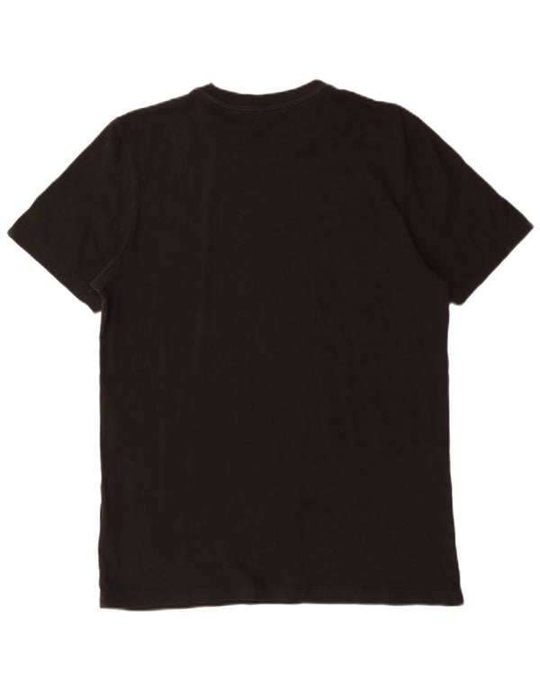 Tricou cu grafic trei dungi Adidas pentru bărbați Top mediu din bumbac negru