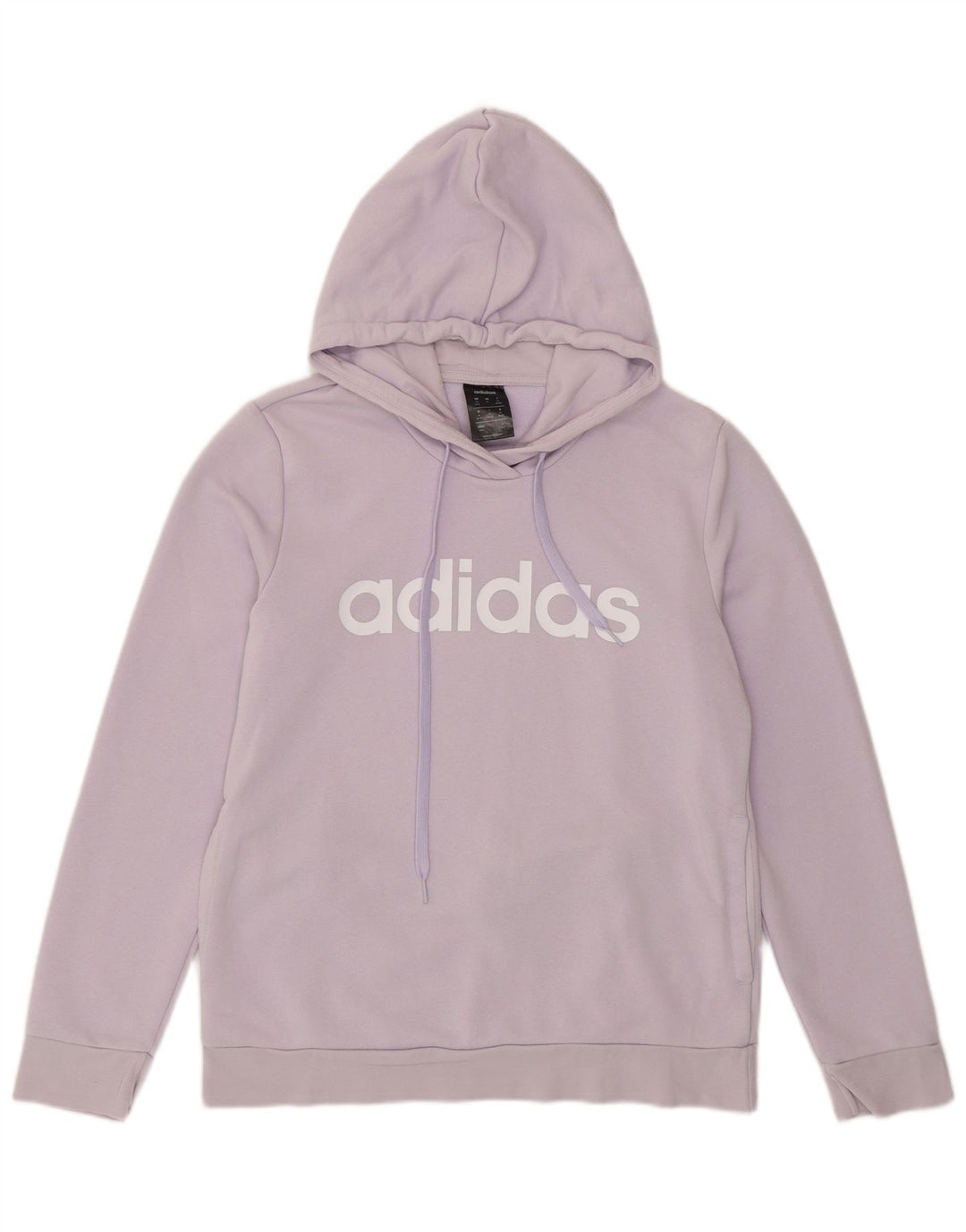 Pulover ADIDAS pentru femei cu glugă cu grafică UK 12/14, bumbac violet mediu