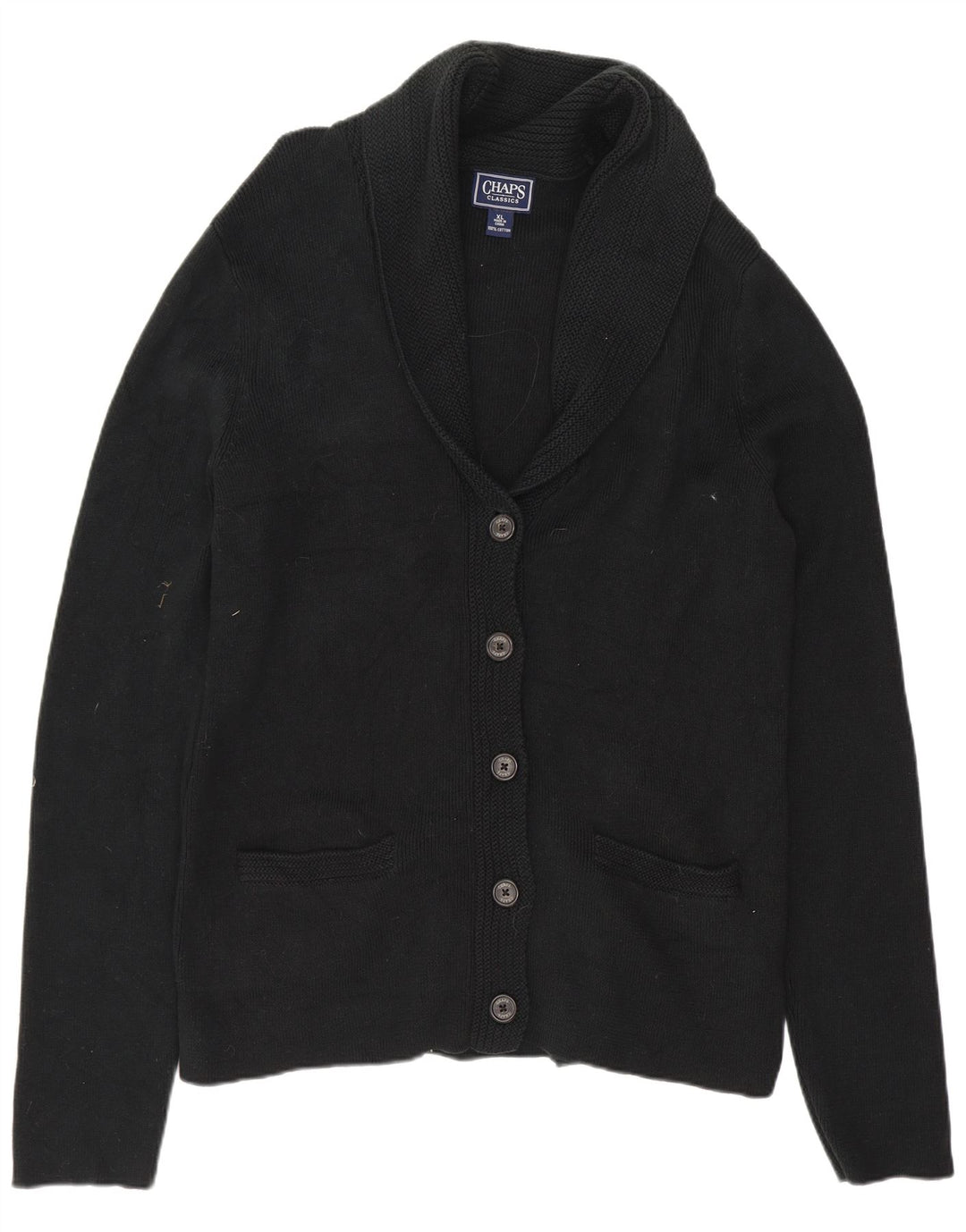 Pulover cardigan CHAPS pentru femei UK 18 XL bumbac negru