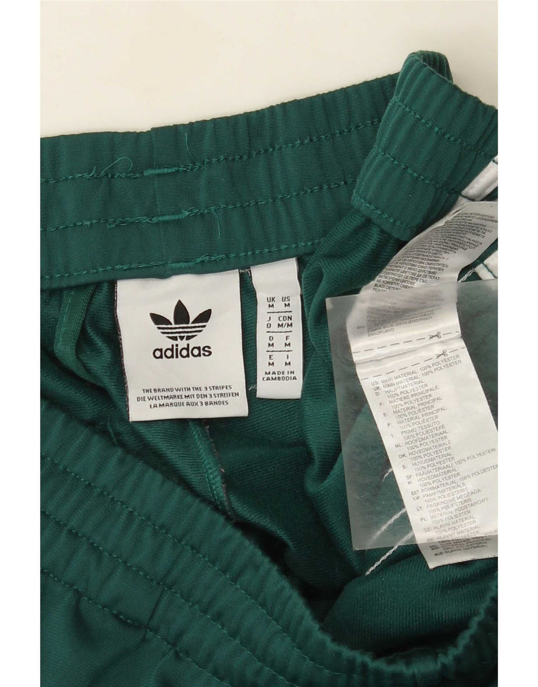 Pantaloni de trening Adidas pentru bărbați, poliester verde mediu