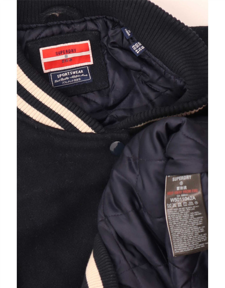 Jachetă Varsity Superdry pentru femei UK 16, mare, albastru marin, color block