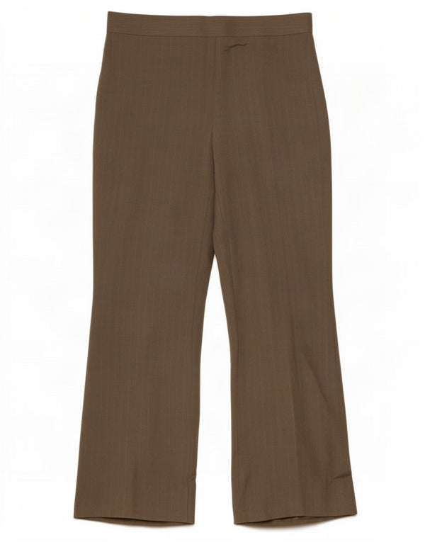 Pantaloni casual pentru femei Marks & Spencer UK 14 Medium W30 L30 Kaki Pinstripe