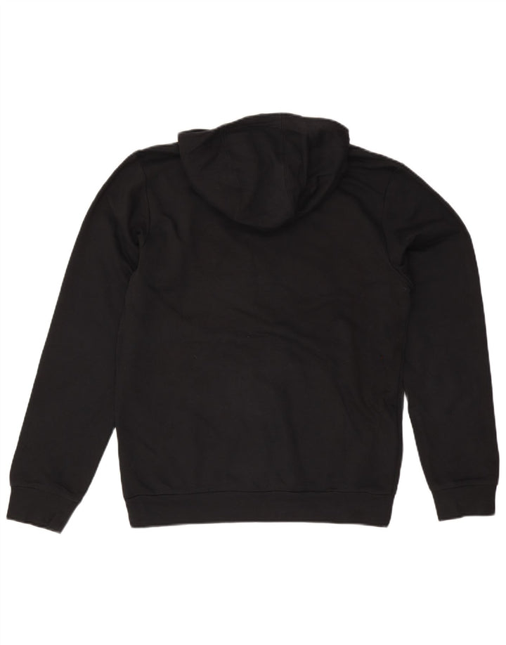 Pulover cu glugă cu grafic pentru bărbați Adidas, bumbac mediu negru