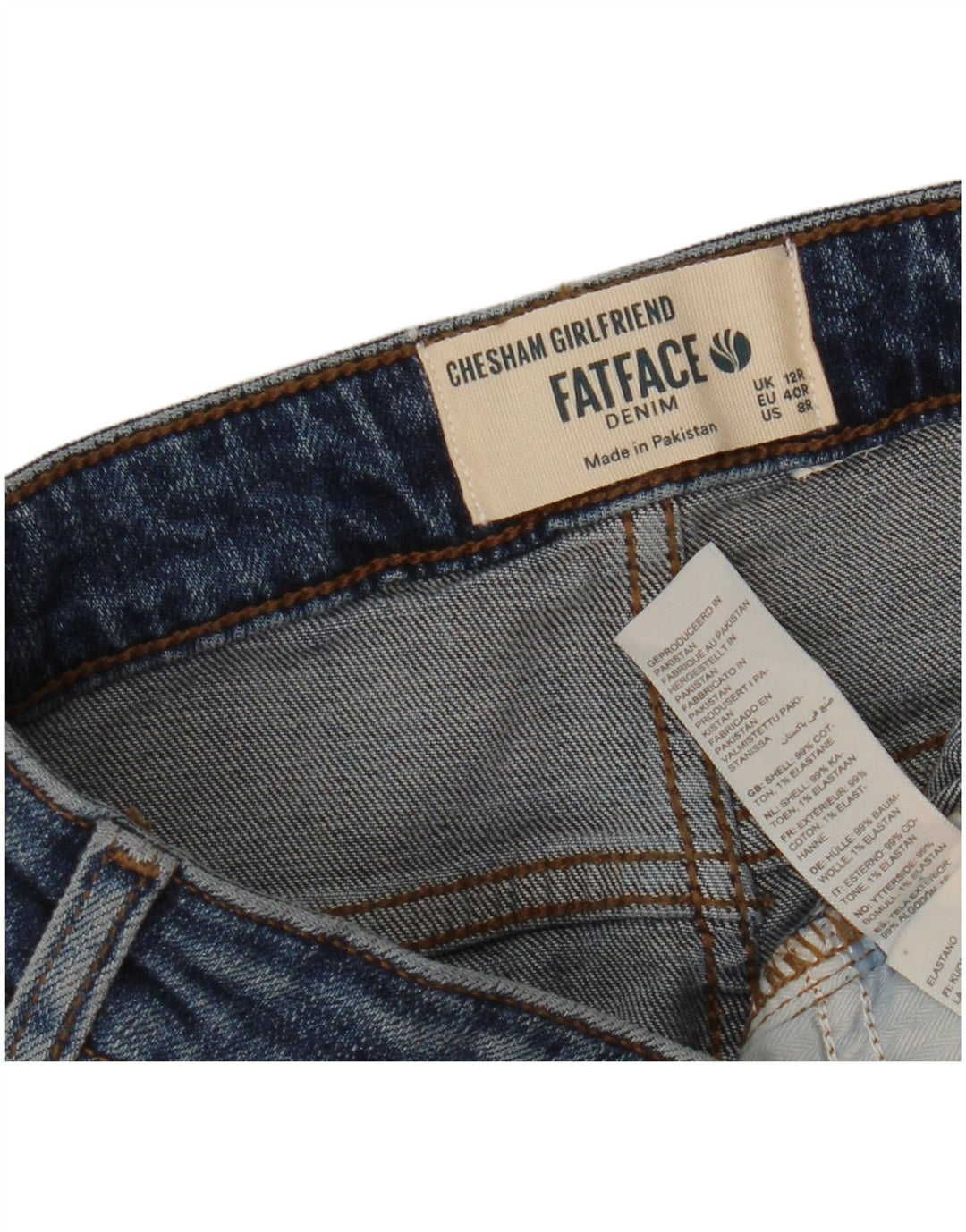 Fat Face Blugi Chesham Girlfriend Slim pentru femei UK 12 Medium W32 L27 Blue