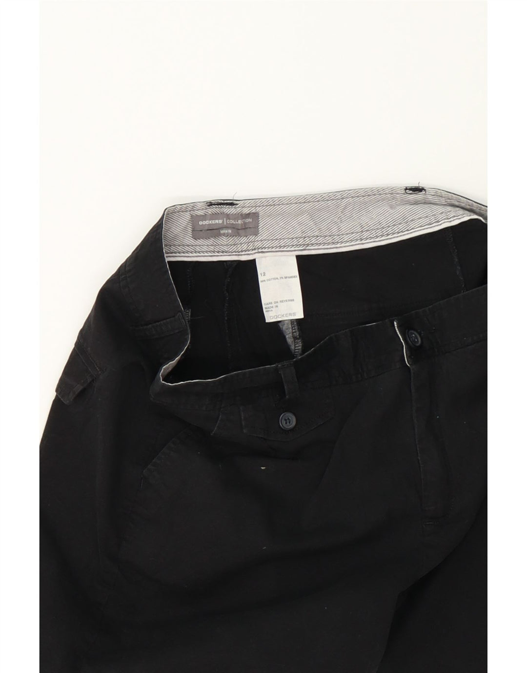 DOCKERS Womens Chino Shorts US 12 Large W32  Black Cotton Vintage Dockers and Second-Hand Dockers from Messina Hembry 