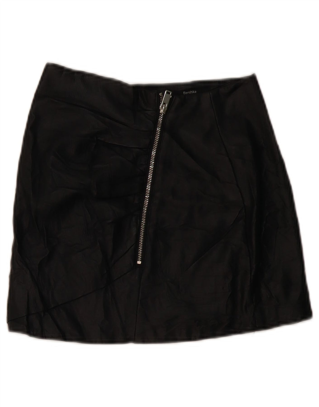 Mini fustă de piele pentru femei BERSHKA XS W24 Negru